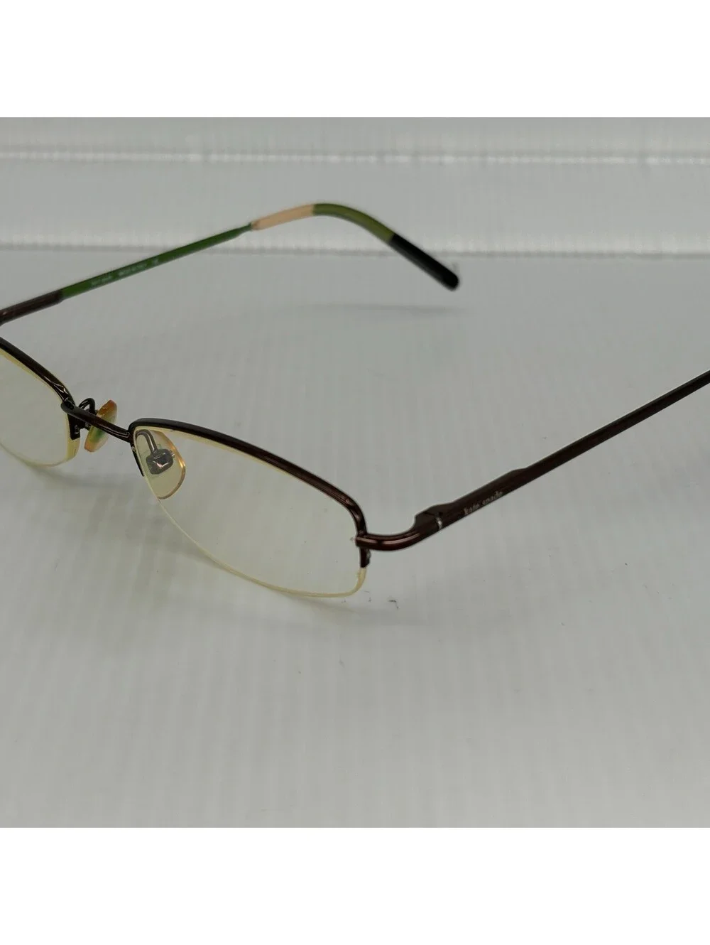 Kate Spade Marcy 0FH5 Green Brown Semi Rimless Frames Only Made In Italy